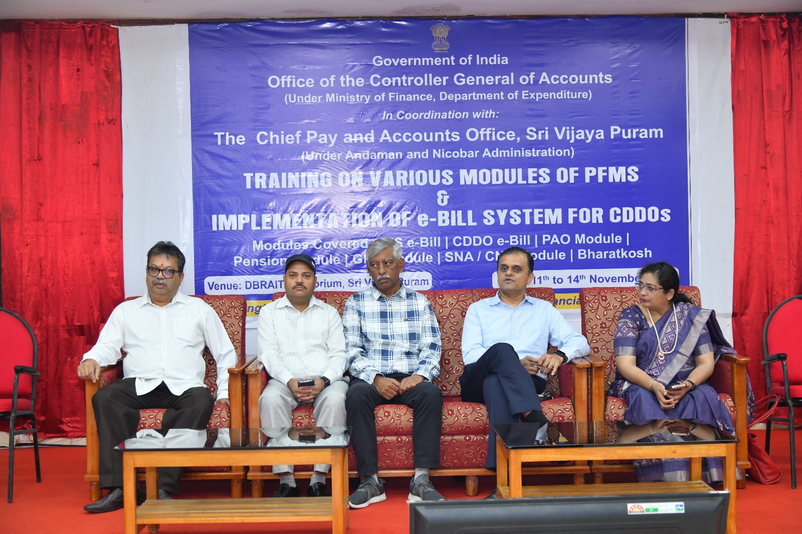 Training Programme on Various Modules of PFMS and Implementation of e-Bill under CDDOs, including e-Bill through EIS under DDOs of the Administration, was held from 11th to 14th November 2025