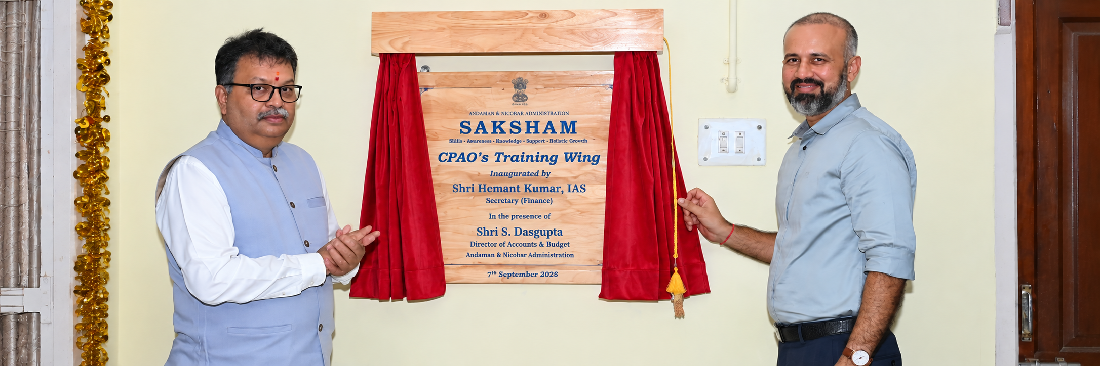 Shri Hemant Kumar, IAS, Secretary (Finance), Inaugurates SAKSHAM – CPAO’s Training Wing on 07 September 2026 in the august presence of Shri S Dasgupta, DAB